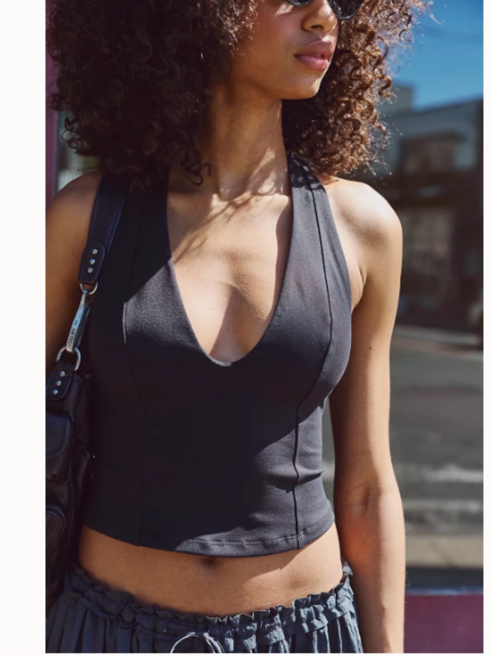 Free People Intimately Black Halter Crop Tank Top Sizes XS, S, M - NWT